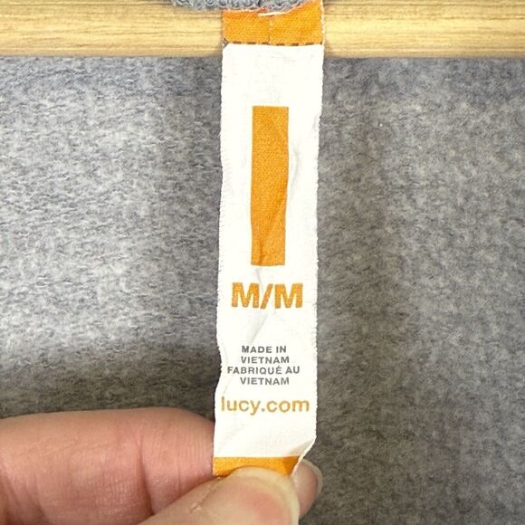 Lucy Grey Faux Wrap‎ Front Cowl Neck Pullover Sweatshirt Top Women's Medium - Picture 6 of 6